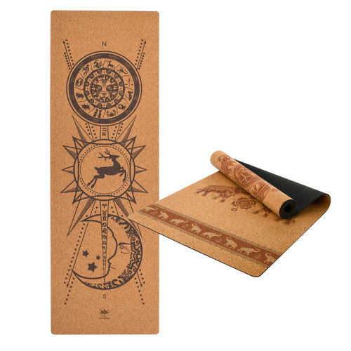 Nordic cork natural rubber yoga mat eco-friendly