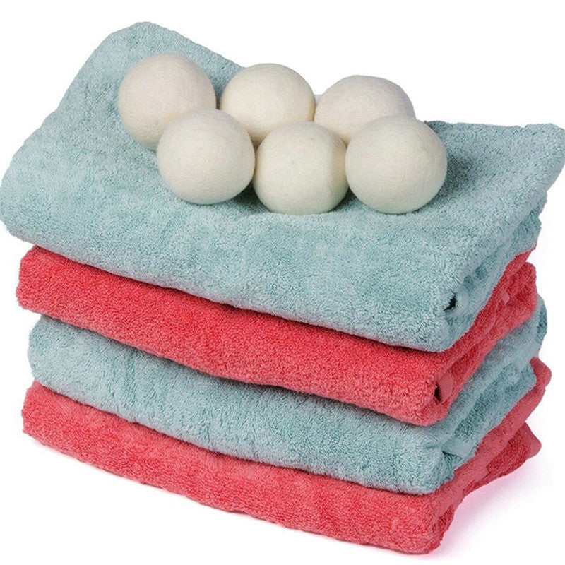 Natural wool dryer balls reduce drying time