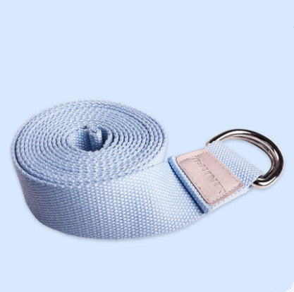 Cotton yoga stretch strap in use flexibility pose