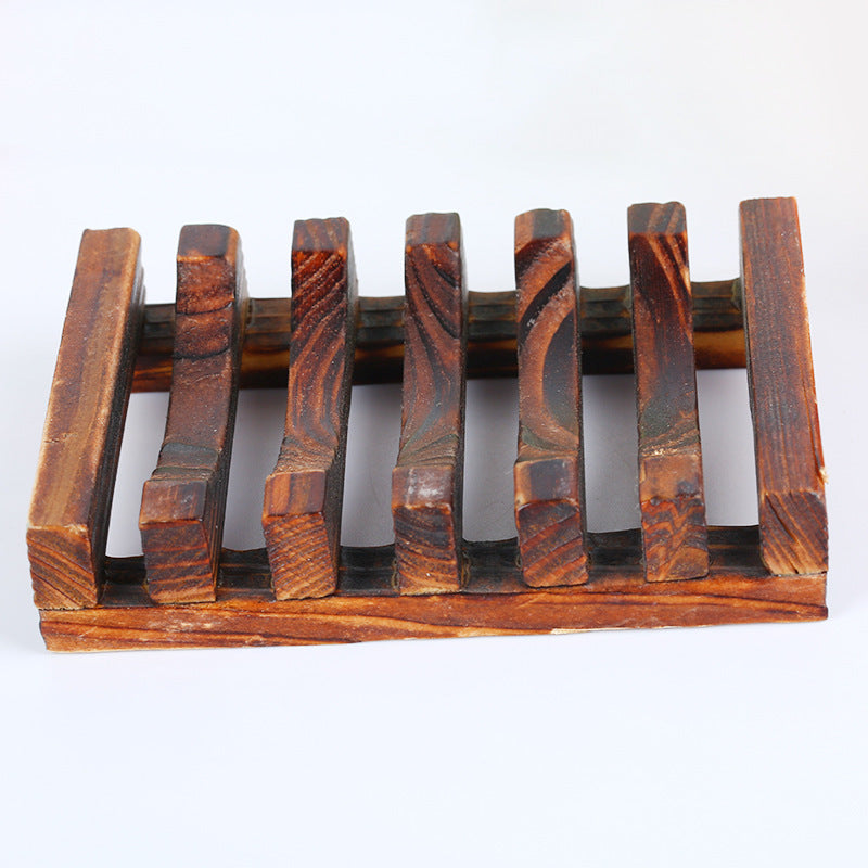 Carbonized bamboo soap cradle mold-resistant surface