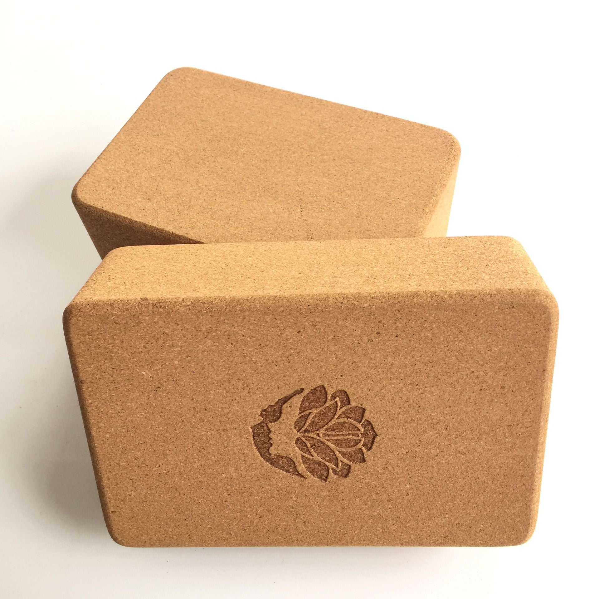 Sustainable cork yoga block firm support pose