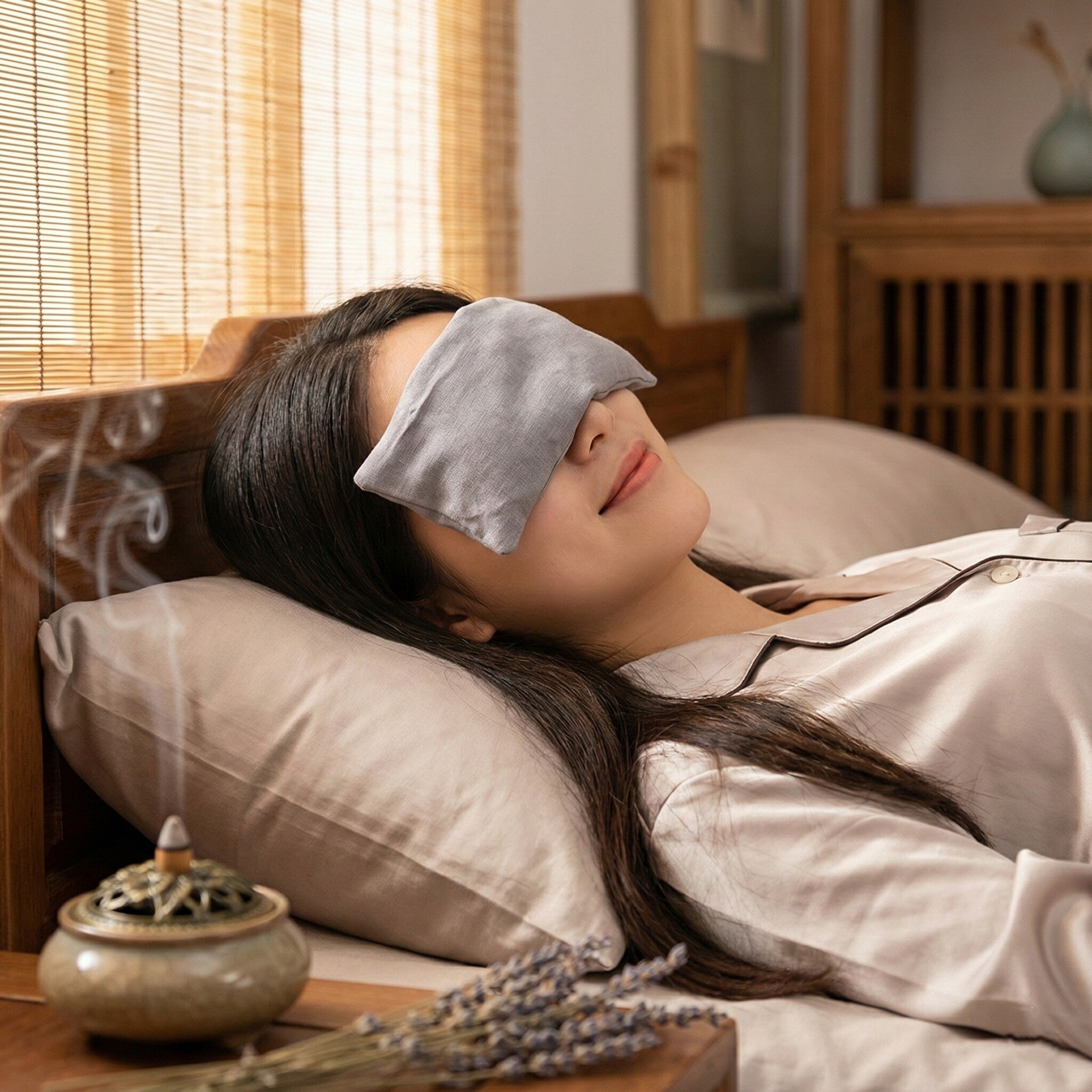 LUNA weighted linen eye pillow mist grey relaxation